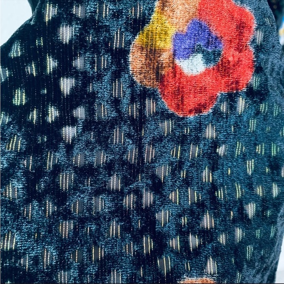 COPY - Anthropologie Eva Franco Velvet Metallic Pasquette Floral Wide Leg Pants… - Picture 6 of 14